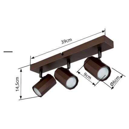 Globo - Starmetis 3xGU10/25W/230V brūna