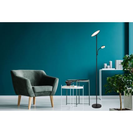 Globo - LED regulējama stāvlampa LED/20W/230V+ LED/5W 3000/4000/6500K melna