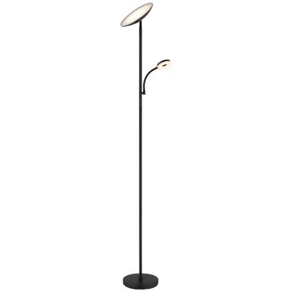 Globo - LED regulējama stāvlampa LED/20W/230V+ LED/5W 3000/4000/6500K melna