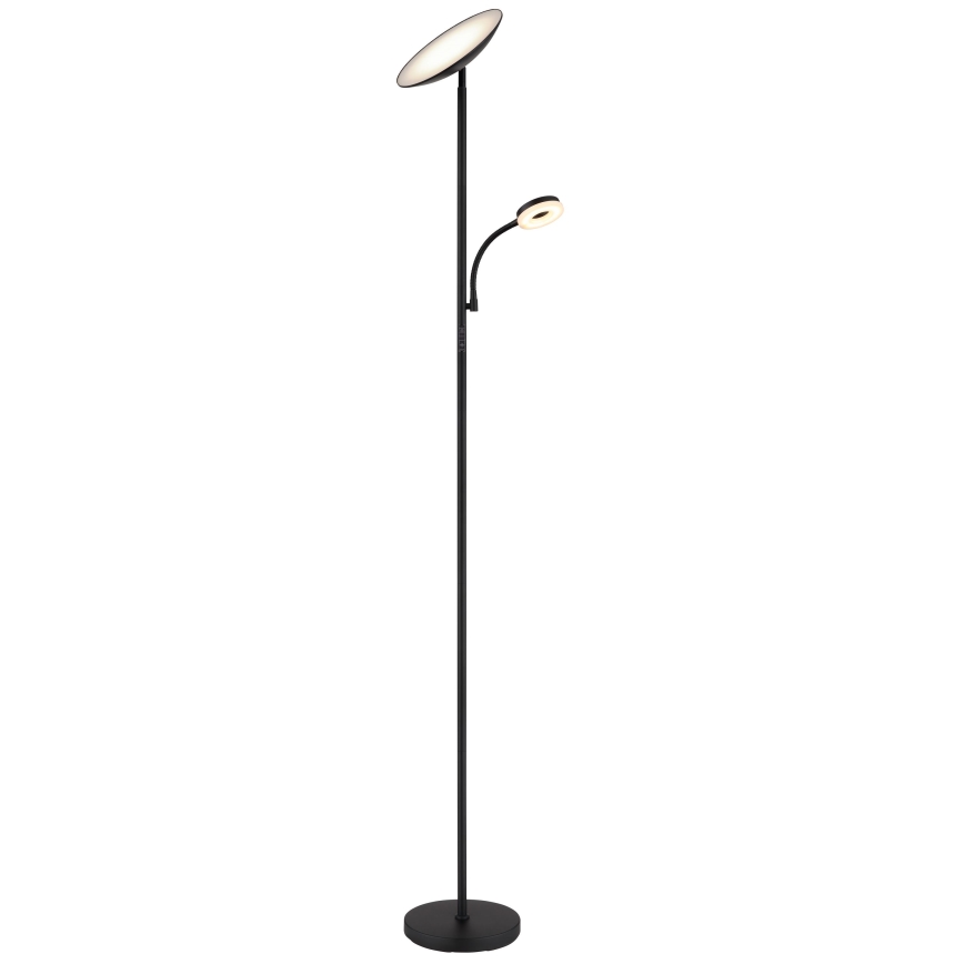 Globo - LED regulējama stāvlampa LED/20W/230V+ LED/5W 3000/4000/6500K melna