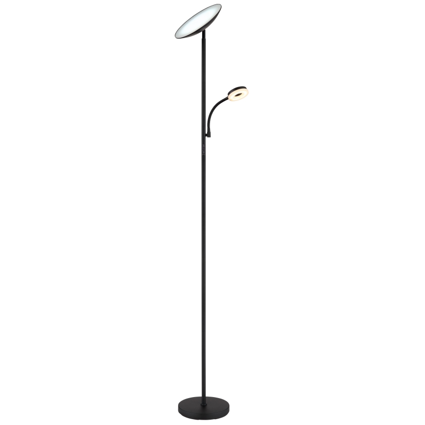 Globo - LED regulējama stāvlampa LED/20W/230V+ LED/5W 3000/4000/6500K melna