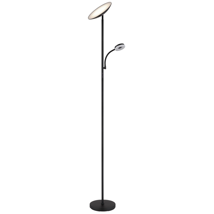 Globo - LED regulējama stāvlampa LED/20W/230V+ LED/5W 3000/4000/6500K melna