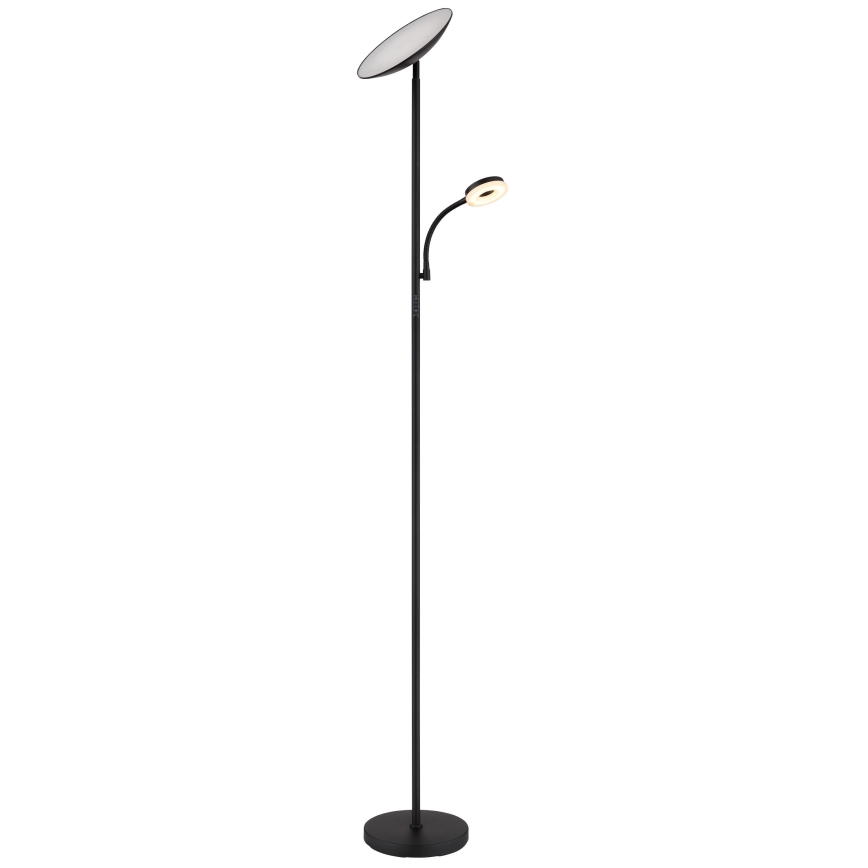Globo - LED regulējama stāvlampa LED/20W/230V+ LED/5W 3000/4000/6500K melna