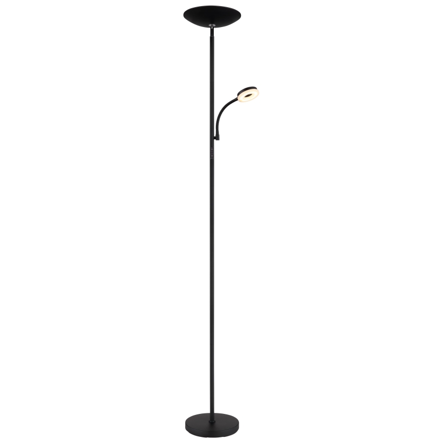 Globo - LED regulējama stāvlampa LED/20W/230V+ LED/5W 3000/4000/6500K melna