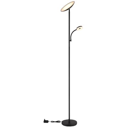 Globo - LED regulējama stāvlampa LED/20W/230V+ LED/5W 3000/4000/6500K melna