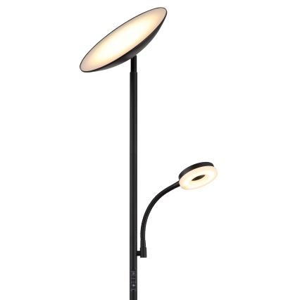 Globo - LED regulējama stāvlampa LED/20W/230V+ LED/5W 3000/4000/6500K melna