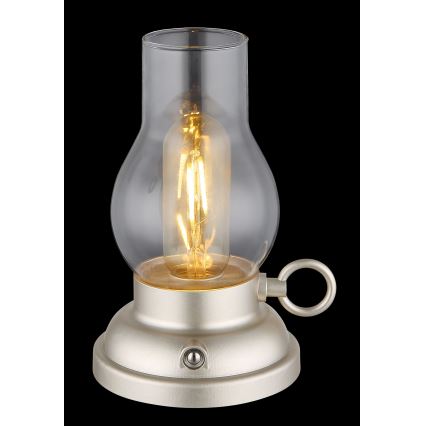 Globo - LED Aptumšojama uzlādējama skārienvadāma galda lampa LED/1W/3,7V 1200 mAh matēts hroms