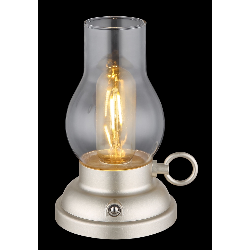 Globo - LED Aptumšojama uzlādējama skārienvadāma galda lampa LED/1W/3,7V 1200 mAh matēts hroms