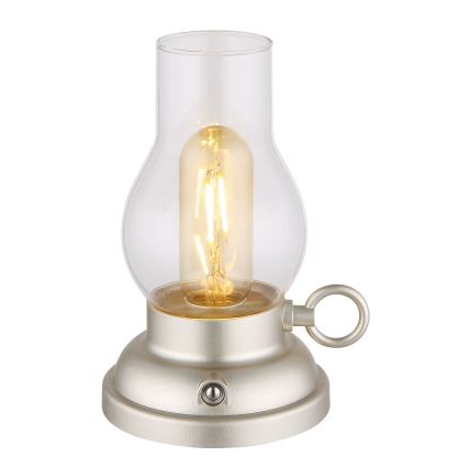 Globo - LED Aptumšojama uzlādējama skārienvadāma galda lampa LED/1W/3,7V 1200 mAh matēts hroms