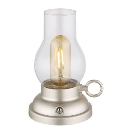 Globo - LED Aptumšojama uzlādējama skārienvadāma galda lampa LED/1W/3,7V 1200 mAh matēts hroms