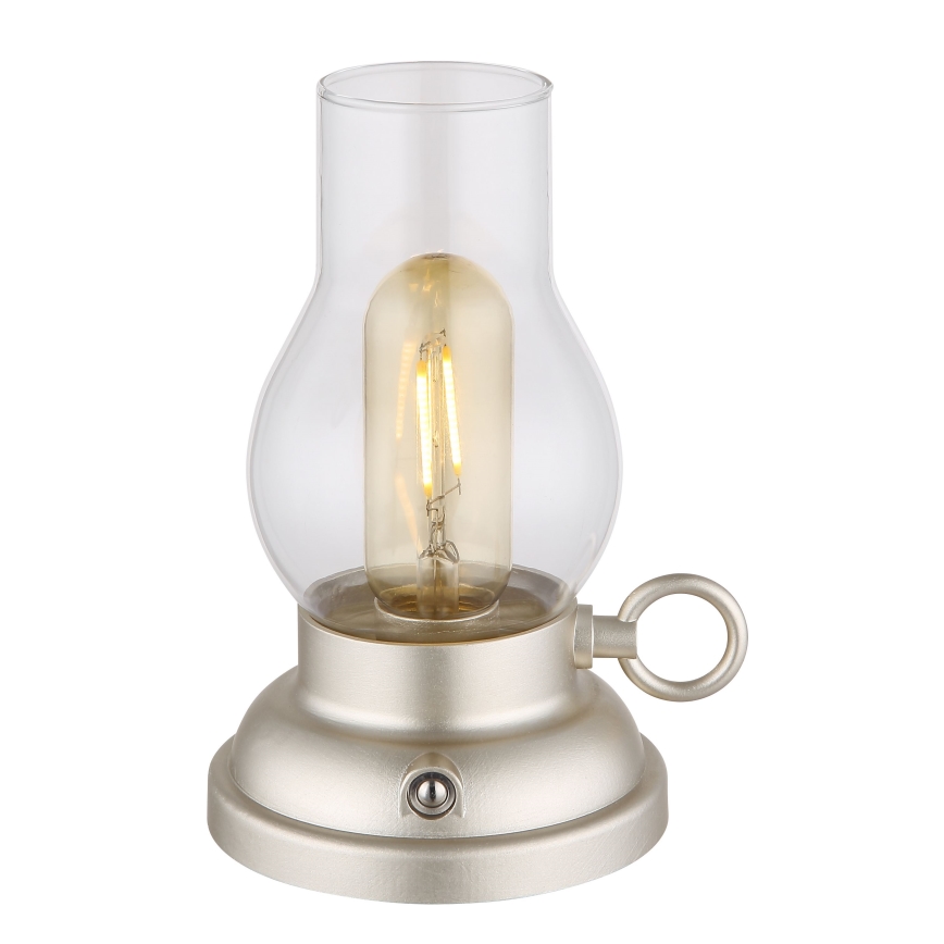 Globo - LED Aptumšojama uzlādējama skārienvadāma galda lampa LED/1W/3,7V 1200 mAh matēts hroms