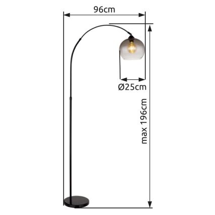 Globo - Grīdas stāvlampa 1xE27/60W/230V melna