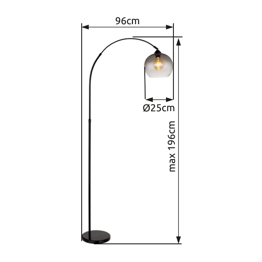 Globo - Grīdas stāvlampa 1xE27/60W/230V melna