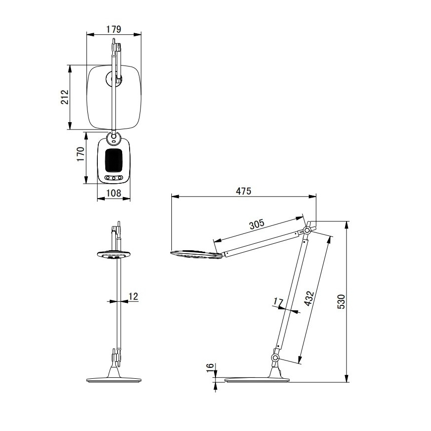 Globo - regulējama skārienvadāma LED galda lampa LED/9W/230V 3000/5000/6500K