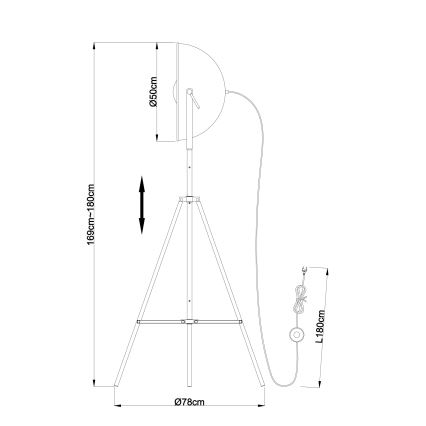 Globo - Stāvlampa 1xE27/60W/230V