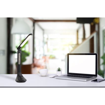 Globo - LED regulējama uzlādējama galda lampa ar displeju LED/4W/230V 2200 mAh melna
