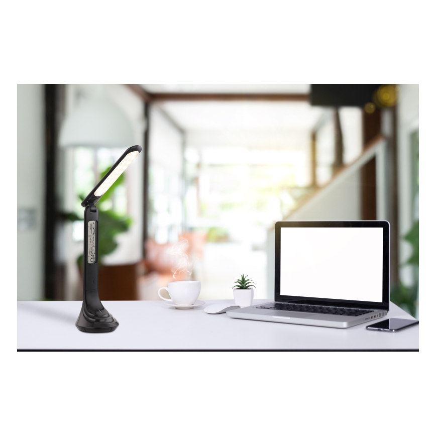 Globo - LED regulējama uzlādējama galda lampa ar displeju LED/4W/230V 2200 mAh melna