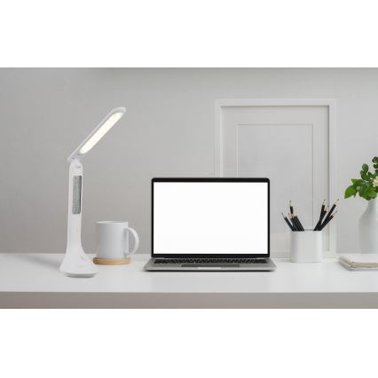 Globo - LED Aptumšojama, lādējama galda lampa ar ekrāns LED/4W/230V 2200 mAh balta
