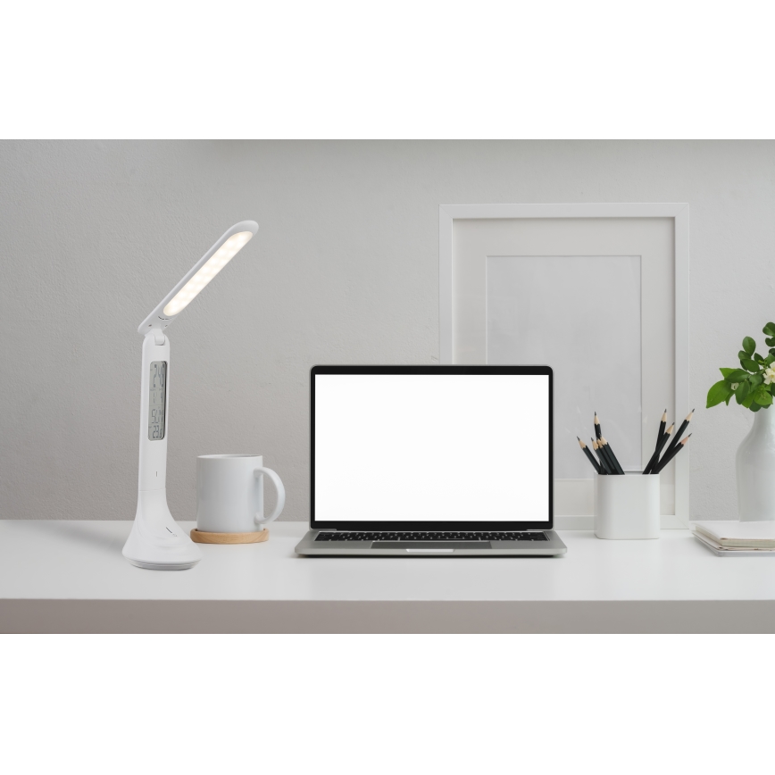 Globo - LED Aptumšojama, lādējama galda lampa ar ekrāns LED/4W/230V 2200 mAh balta