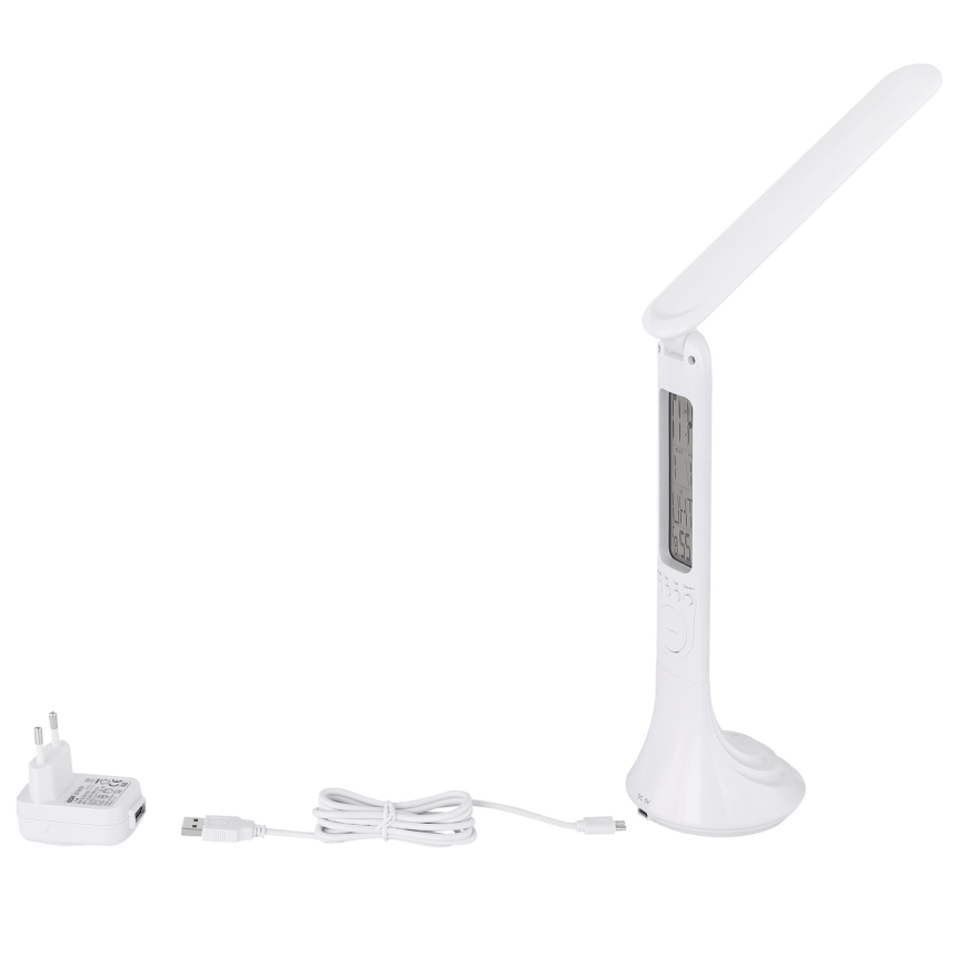 Globo - LED Aptumšojama, lādējama galda lampa ar ekrāns LED/4W/230V 2200 mAh balta