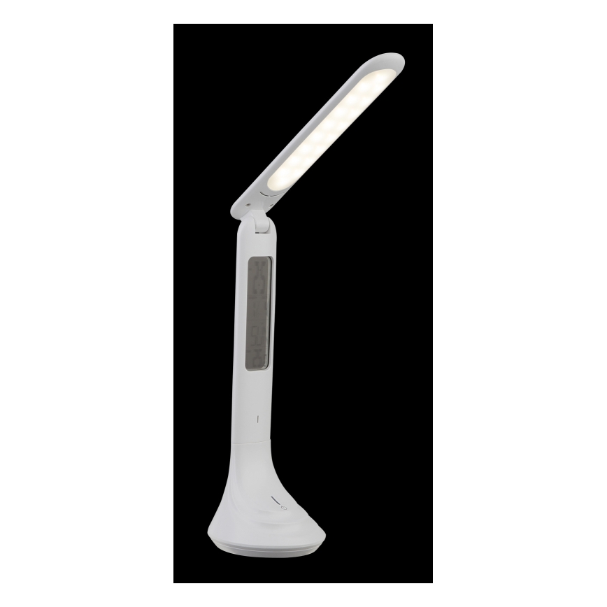 Globo - regulējamā uzlādējamā LED galda lampa ar displeju LED/4W/230V 2200 mAh balta