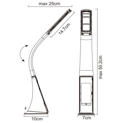 Globo - skārienjutīga, regulējama LED galda lampa ar displeju LED/6,5W/230V 3000/4500/5800K balta