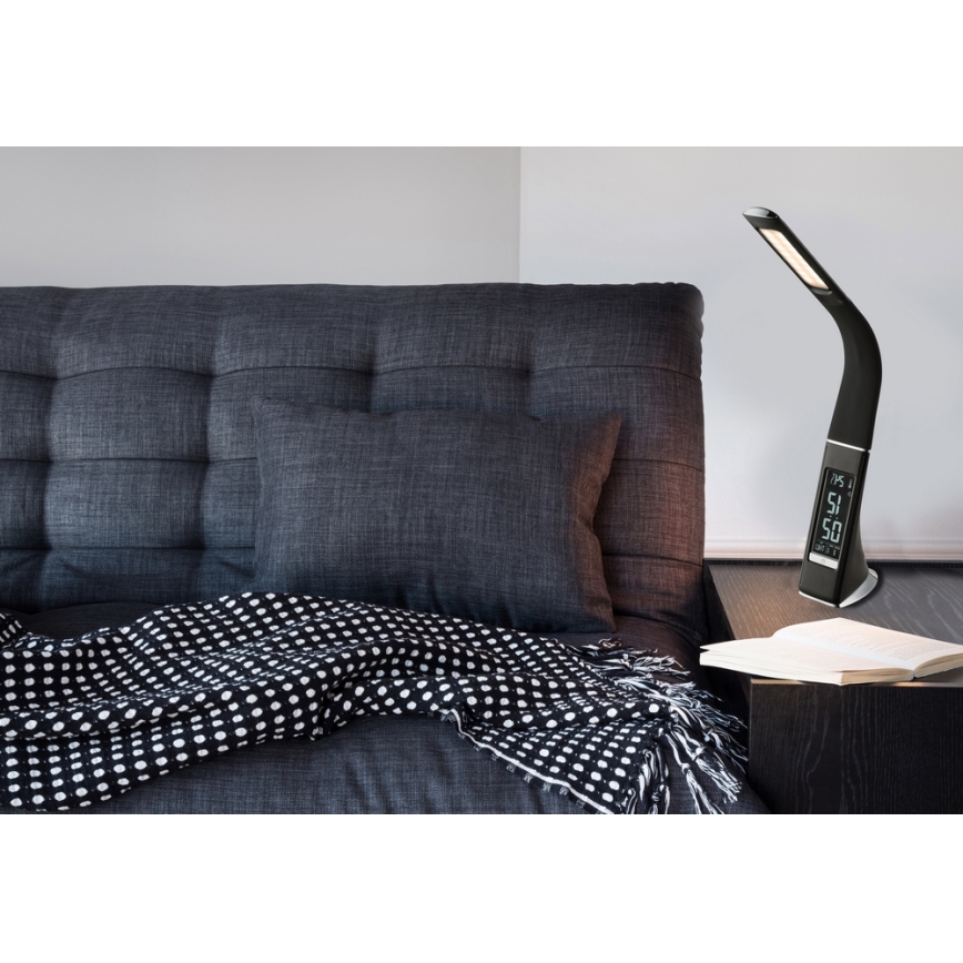 Globo - LED regulējama skārienvadāma galda lampa ar displeju LED/6,5W/230V 3000/4500/5800K melna