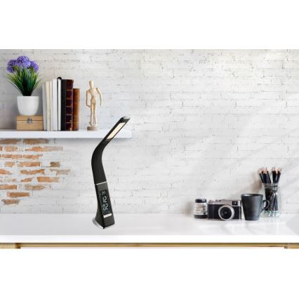 Globo - LED regulējama skārienvadāma galda lampa ar displeju LED/6,5W/230V 3000/4500/5800K melna