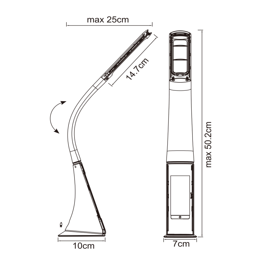 Globo - LED regulējama skārienvadāma galda lampa ar displeju LED/6,5W/230V 3000/4500/5800K melna