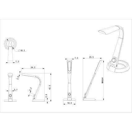 Globo - LED RGB Aptumšojama galda lampa LED/8W/230V + LED/2W