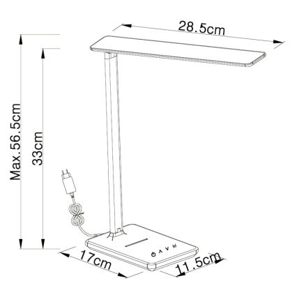 Globo - LED Aptumšojama galda lampa LED/5W/230V