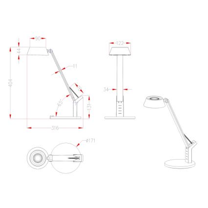 Globo - LED Aptumšojama galda lampa LED/8W/230V