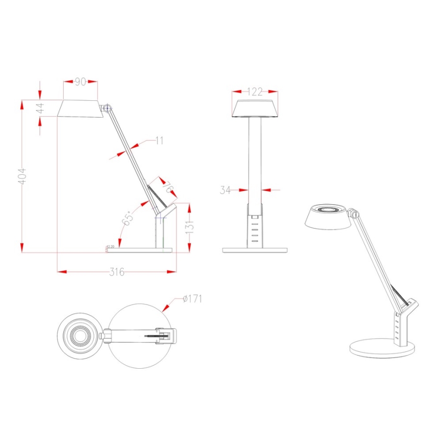 Globo - LED Aptumšojama galda lampa LED/8W/230V