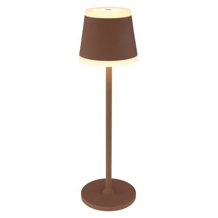 Globo - LED Aptumšojama uzlādējama skārienvadāma galda lampa LED/4,6W/3,7V 3000K 1800mAh brūna IP54
