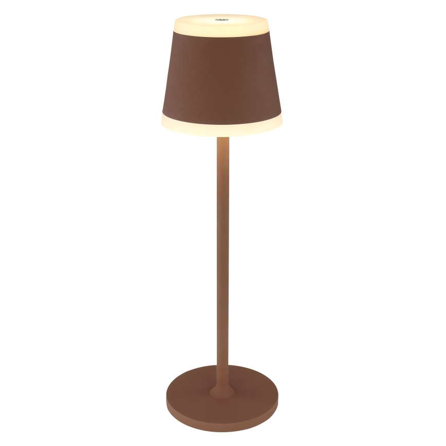 Globo - LED Aptumšojama uzlādējama skārienvadāma galda lampa LED/4,6W/3,7V 3000K 1800mAh brūna IP54