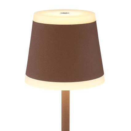 Globo - LED Aptumšojama uzlādējama skārienvadāma galda lampa LED/4,6W/3,7V 3000K 1800mAh brūna IP54