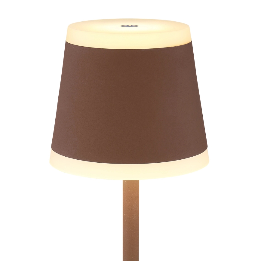 Globo - LED Aptumšojama uzlādējama skārienvadāma galda lampa LED/4,6W/3,7V 3000K 1800mAh brūna IP54