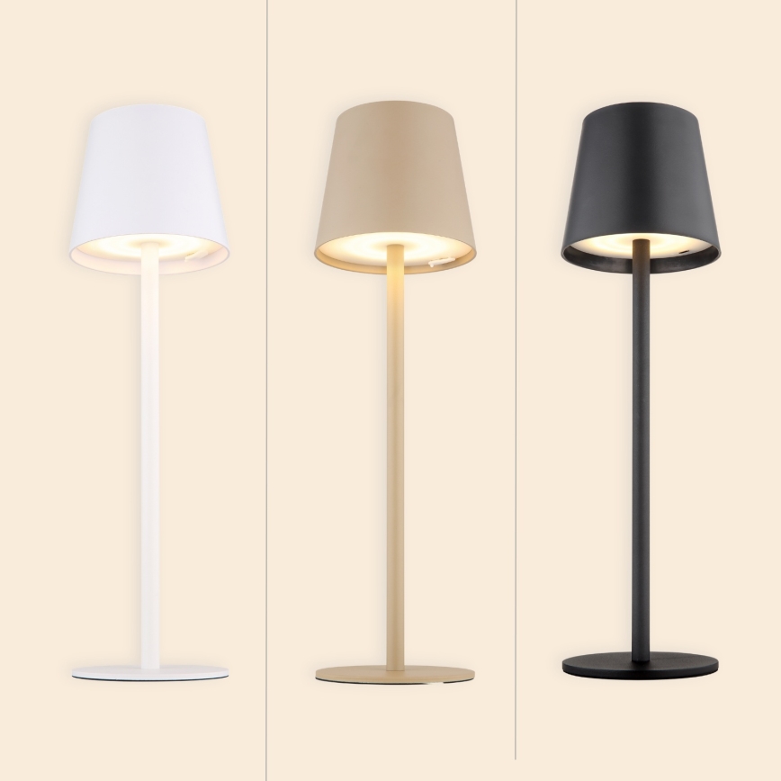 Globo - LED Aptumšojama skārienvadāma āra lampa LED/3W/3,7V IP44 1800mAh + USB melna