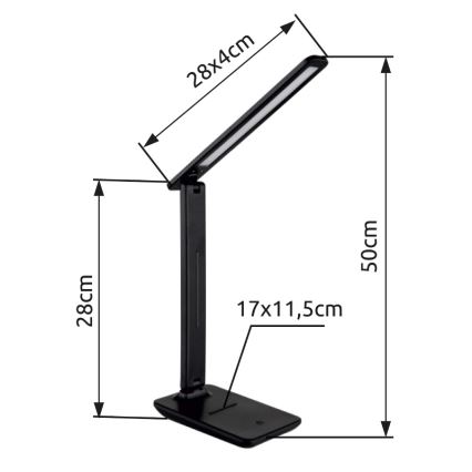 Globo - LED pieskāriena regulējama galda lampa LED/5W/230V 2700/4000/6500K melna