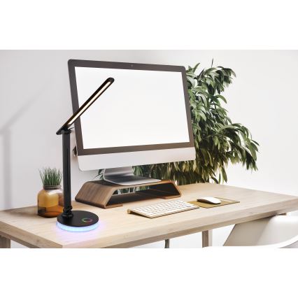 Globo - LED RGBW Aptumšojama skārienvadāma galda lampa LED/5W/230V + LED/2W 2700K/4000K/6500K melna