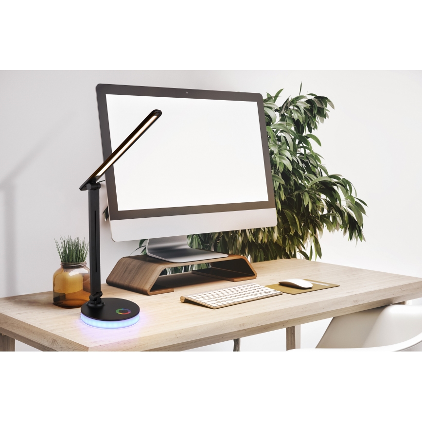 Globo - LED RGBW Aptumšojama skārienvadāma galda lampa LED/5W/230V + LED/2W 2700K/4000K/6500K melna