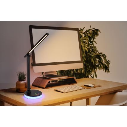 Globo - LED RGBW Aptumšojama skārienvadāma galda lampa LED/5W/230V + LED/2W 2700K/4000K/6500K melna