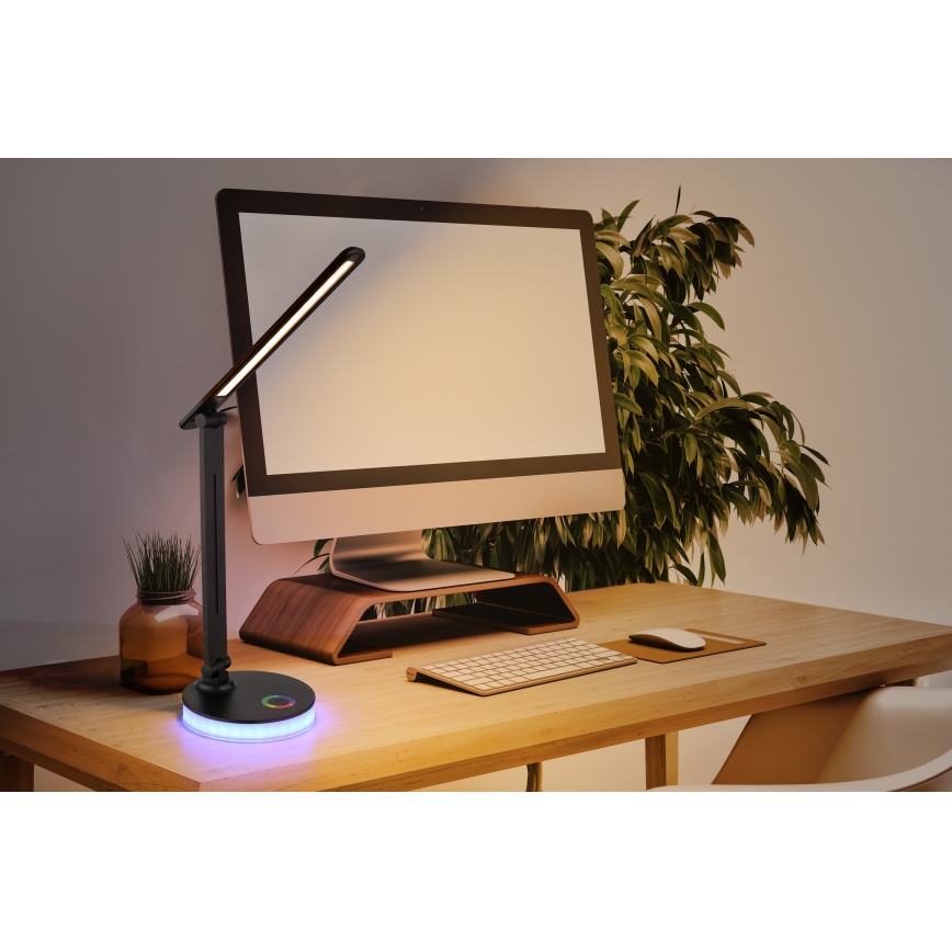 Globo - LED RGBW Aptumšojama skārienvadāma galda lampa LED/5W/230V + LED/2W 2700K/4000K/6500K melna