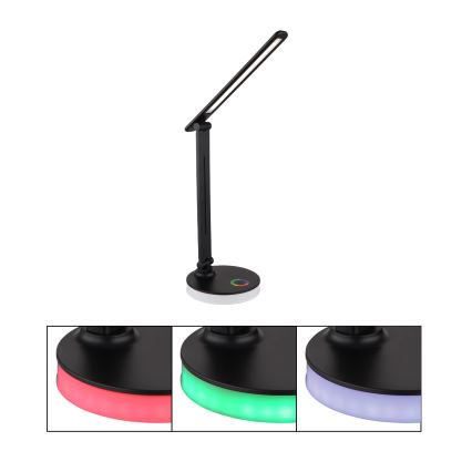 Globo - LED RGBW Aptumšojama skārienvadāma galda lampa LED/5W/230V + LED/2W 2700K/4000K/6500K melna