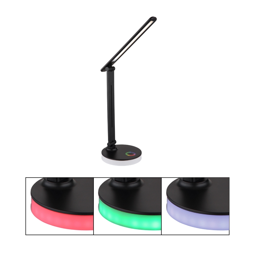 Globo - LED RGBW Aptumšojama skārienvadāma galda lampa LED/5W/230V + LED/2W 2700K/4000K/6500K melna