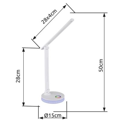 Globo - LED RGBW Aptumšojama skārienvadāma galda lampa LED/5W/230V + LED/2W 2700K/4000K/6500K balta