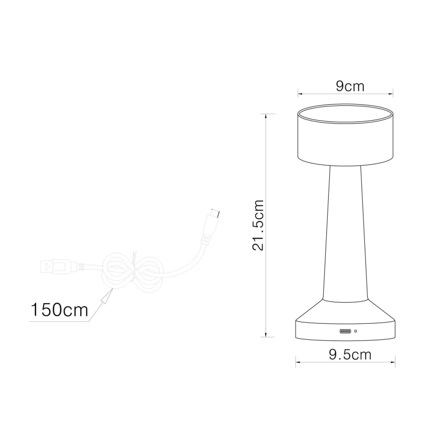 Globo - LED Aptumšojama skārienvadāma galda lampa LED/1W/3,7V 2700K/4000K/6500K 800 mAh USB zelta