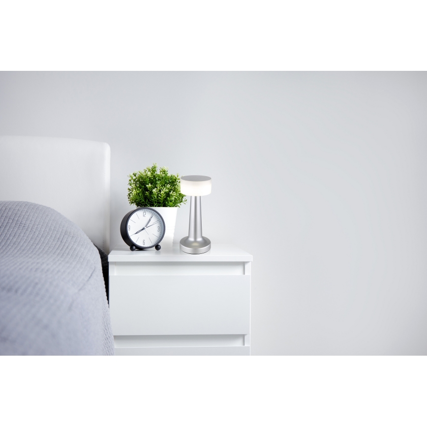 Globo - LED Aptumšojama skārienvadāma galda lampa LED/1W/3,7V 2700K/4000K/6500K 800 mAh USB matēts hroms