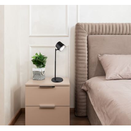 Globo - LED Aptumšojama skārienvadāma galda lampa 4in1 LED/6W/3,7V 3000K/4000K/6500K 1500 mAh USB melna