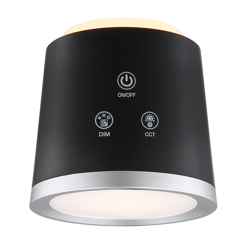 Globo - LED Aptumšojama skārienvadāma galda lampa 4in1 LED/6W/3,7V 3000K/4000K/6500K 1500 mAh USB melna